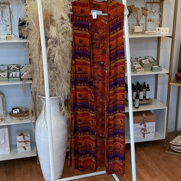 Colorful Orange and Purple Shawl - Picture 1 of 3